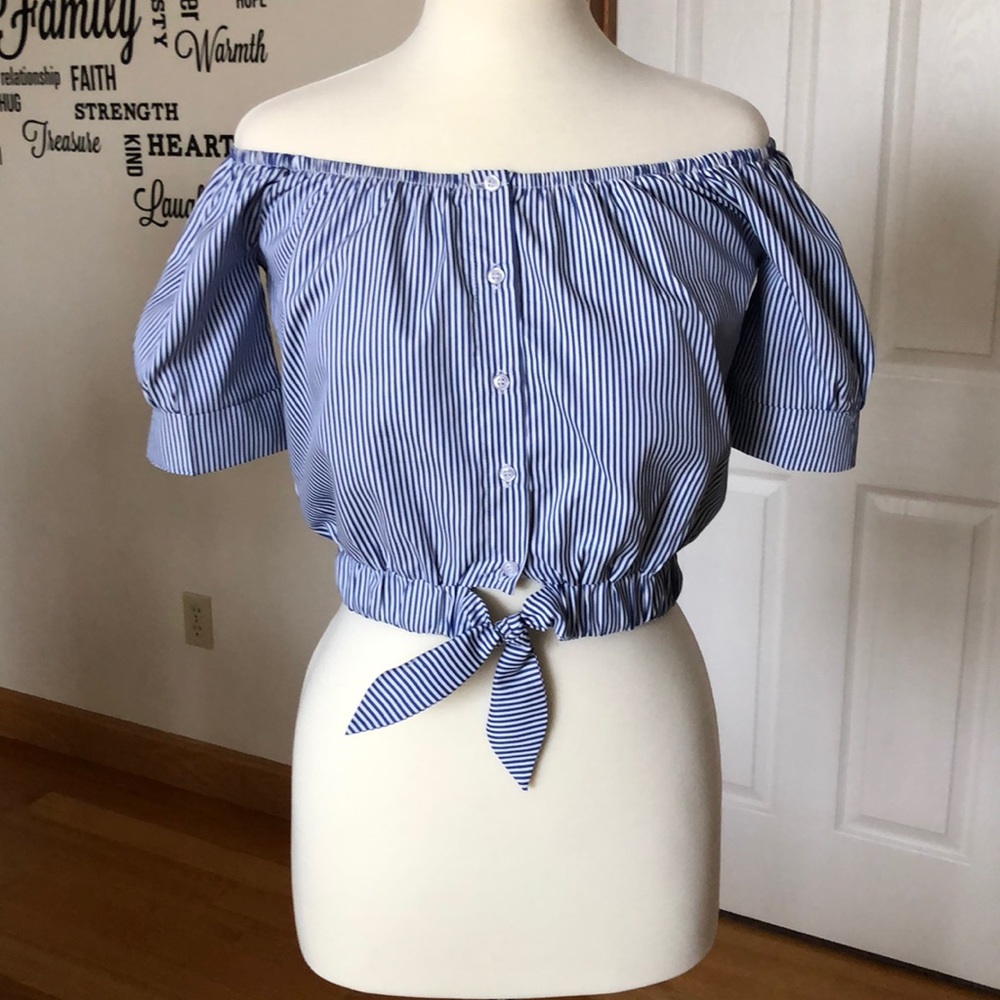 Off The Shoulder Stripped Top